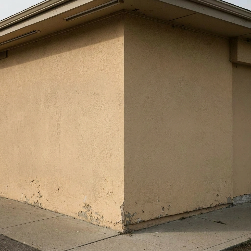 Stucco Wall after graffiti removal