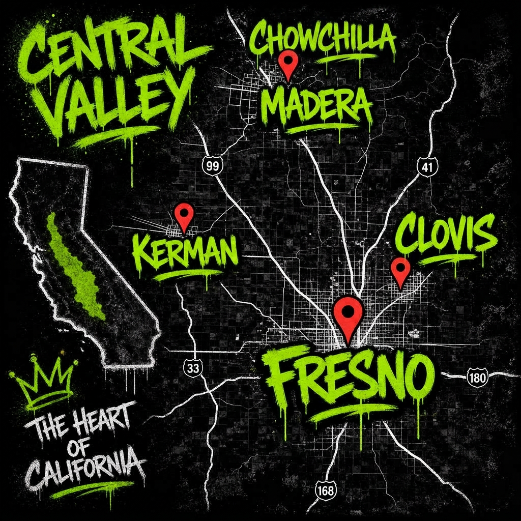 Map of Central Valley service area